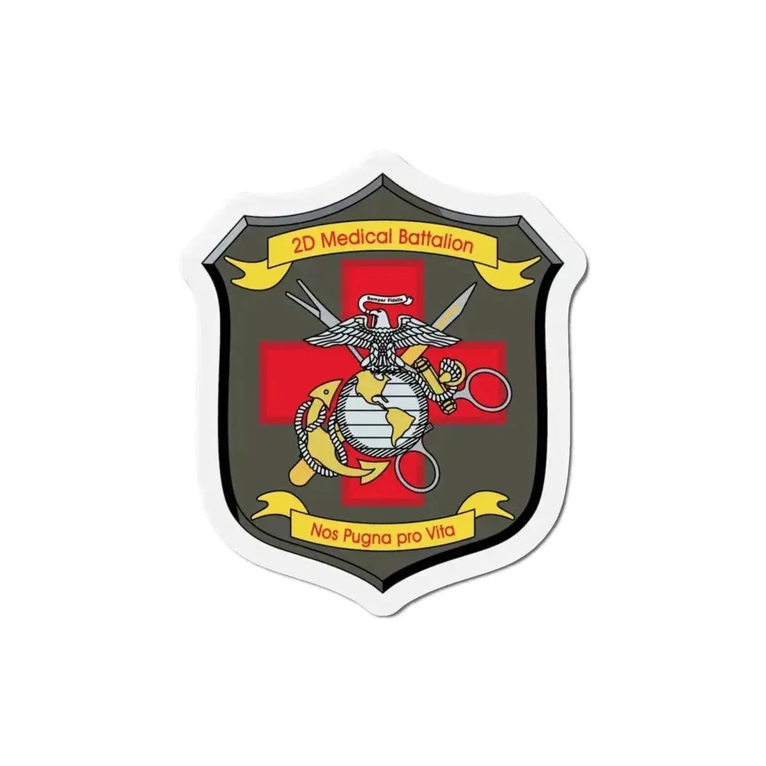 2d Medical Battalion Nos Pugna Pro Vita (USMC) Refrigerator Magnet 6 Inch - The Sticker Space