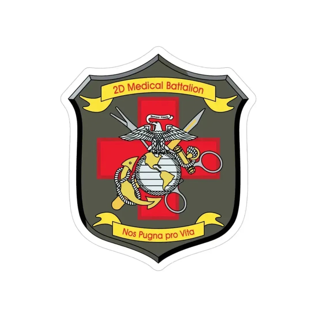 2d Medical Battalion Nos Pugna Pro Vita (USMC) Transparent STICKER Die-Cut Vinyl Decal 3 Inch - The Sticker Space
