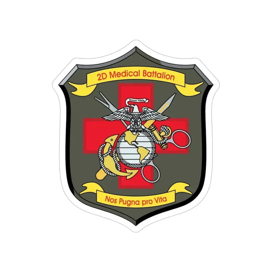 2d Medical Battalion Nos Pugna Pro Vita (USMC) Transparent STICKER Die-Cut Vinyl Decal 6 Inch - The Sticker Space