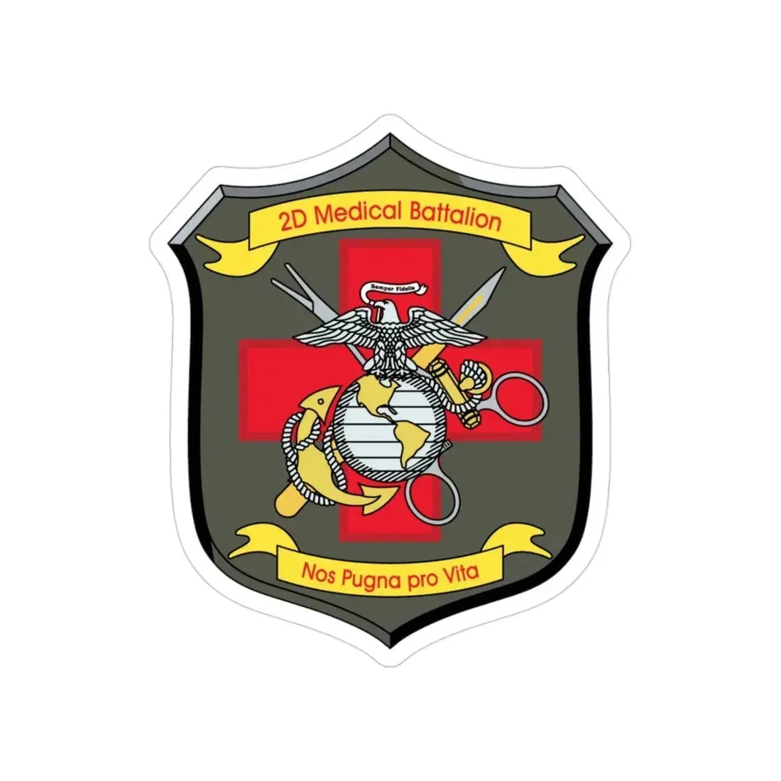2d Medical Battalion Nos Pugna Pro Vita (USMC) Transparent STICKER Die-Cut Vinyl Decal - The Sticker Space