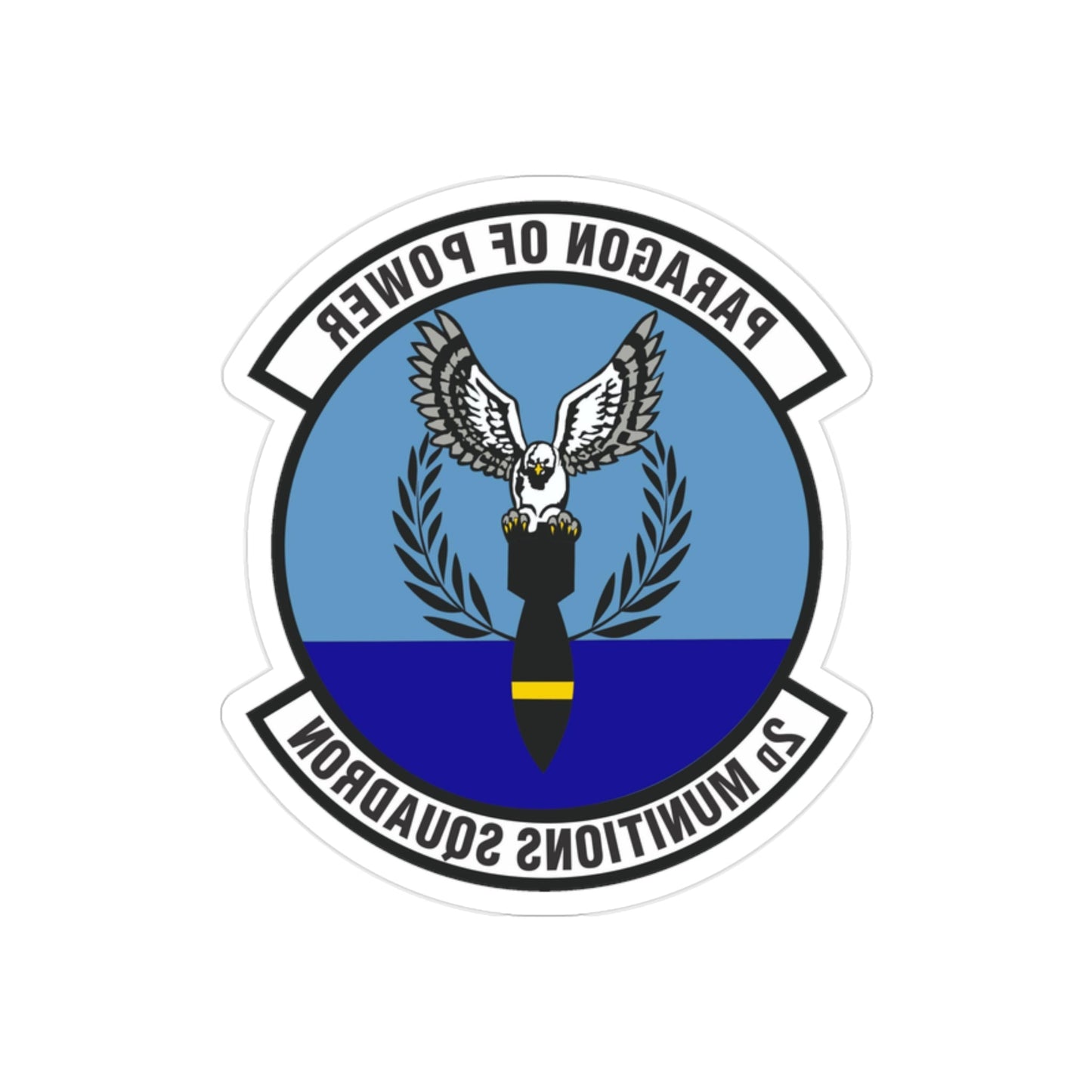 2d Munitions Squadron (U.S. Air Force) REVERSE PRINT Transparent STICKER-2" × 2"-The Sticker Space