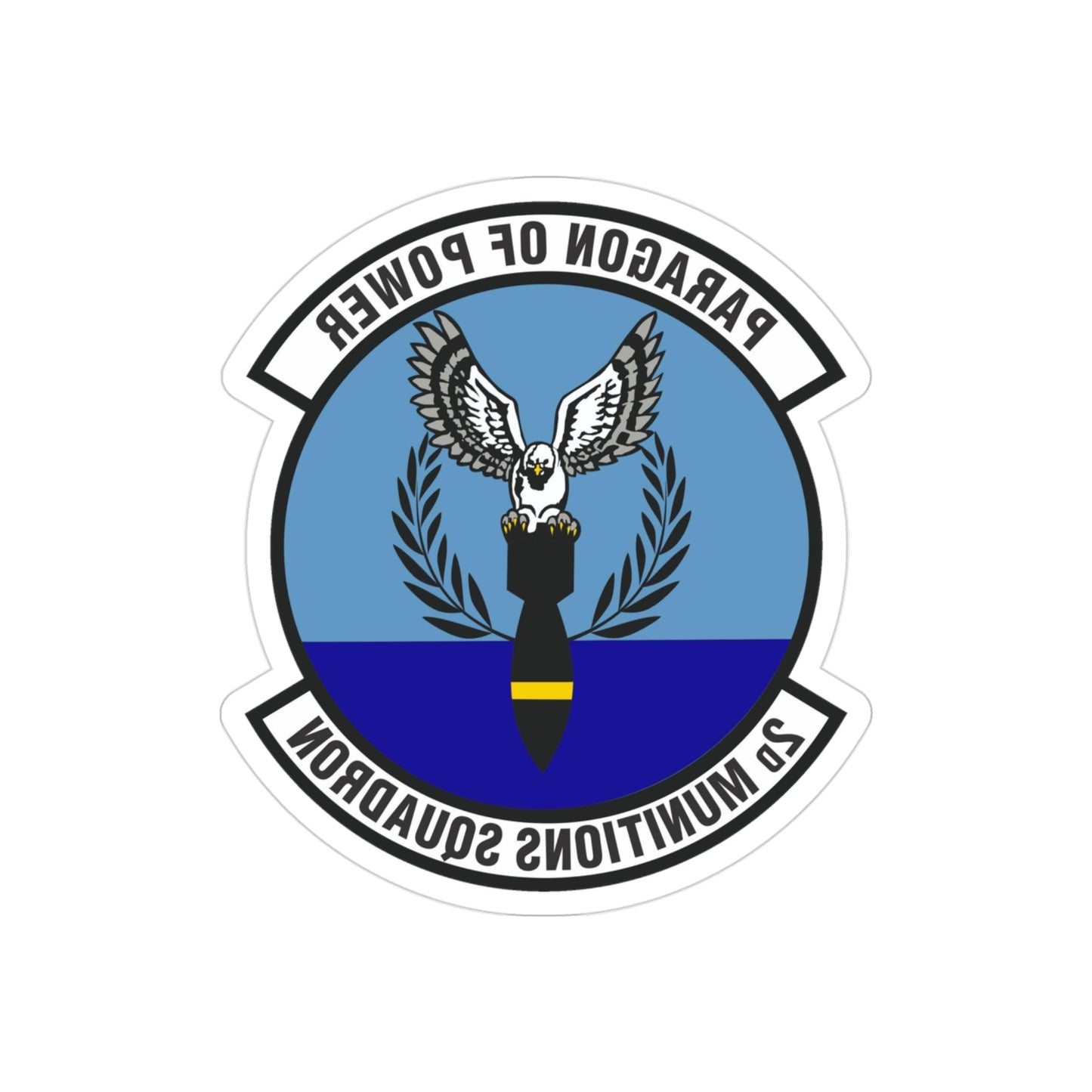 2d Munitions Squadron (U.S. Air Force) REVERSE PRINT Transparent STICKER-3" × 3"-The Sticker Space