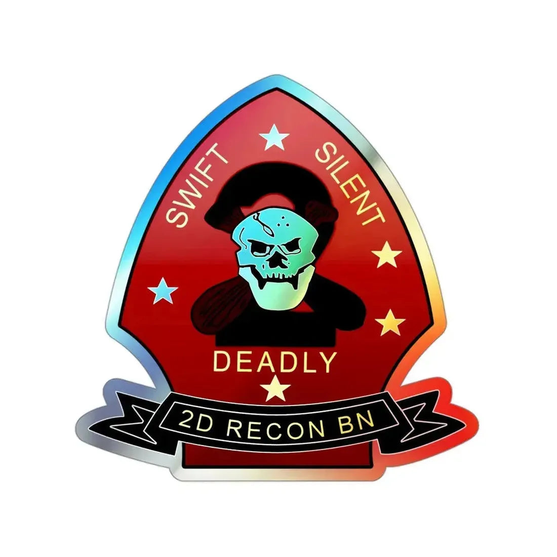 2d Reconnaissance Battalion (USMC) Holographic STICKER Die-Cut Vinyl Decal 3 Inch Holographic - The Sticker Space
