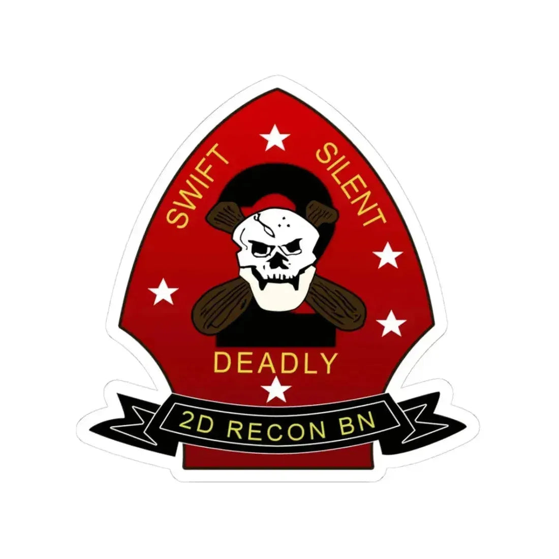 2d Reconnaissance Battalion (USMC) STICKER Vinyl Kiss-Cut Decal 3 Inch White - The Sticker Space