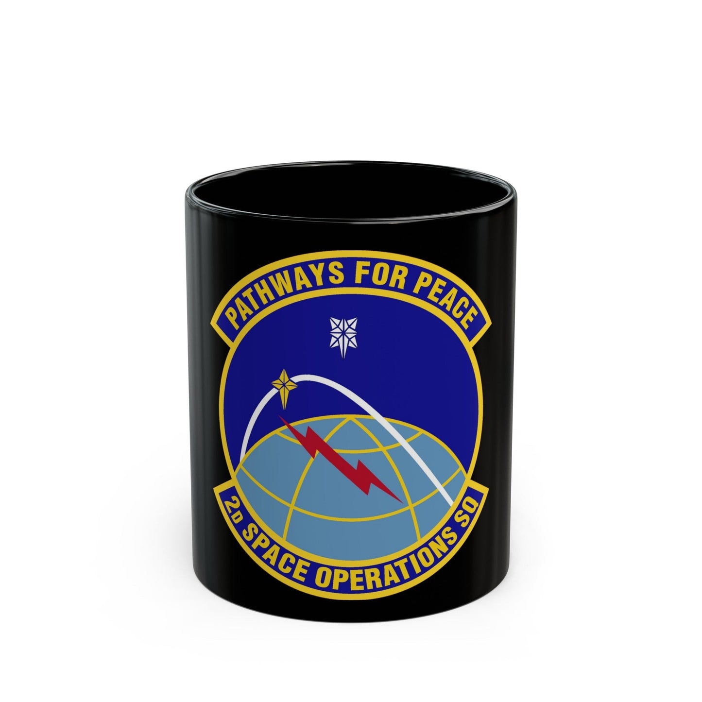 2d Space Operations Squadron (U.S. Air Force) Black Coffee Mug-11oz-The Sticker Space