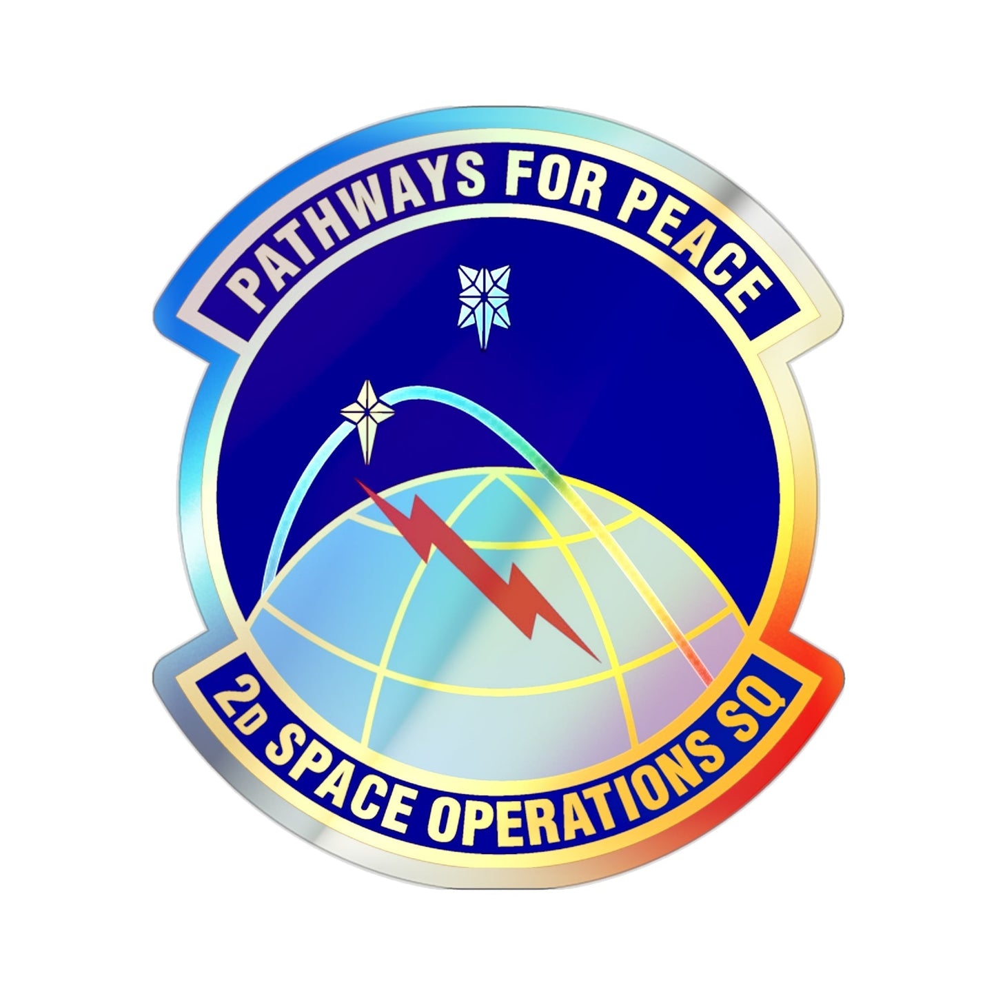 2d Space Operations Squadron (U.S. Air Force) Holographic STICKER Die-Cut Vinyl Decal-2 Inch-The Sticker Space