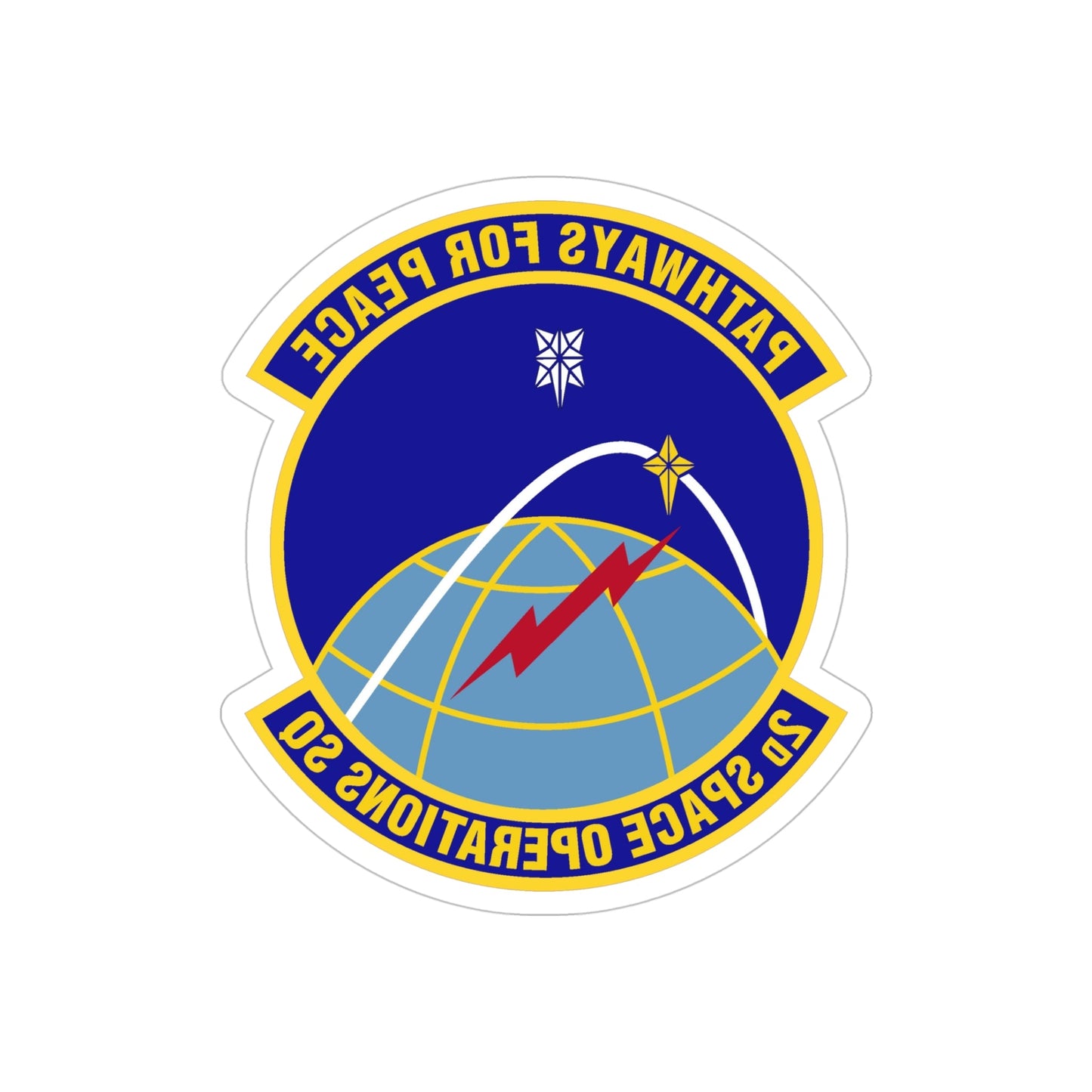 2d Space Operations Squadron (U.S. Air Force) REVERSE PRINT Transparent STICKER-5" × 5"-The Sticker Space