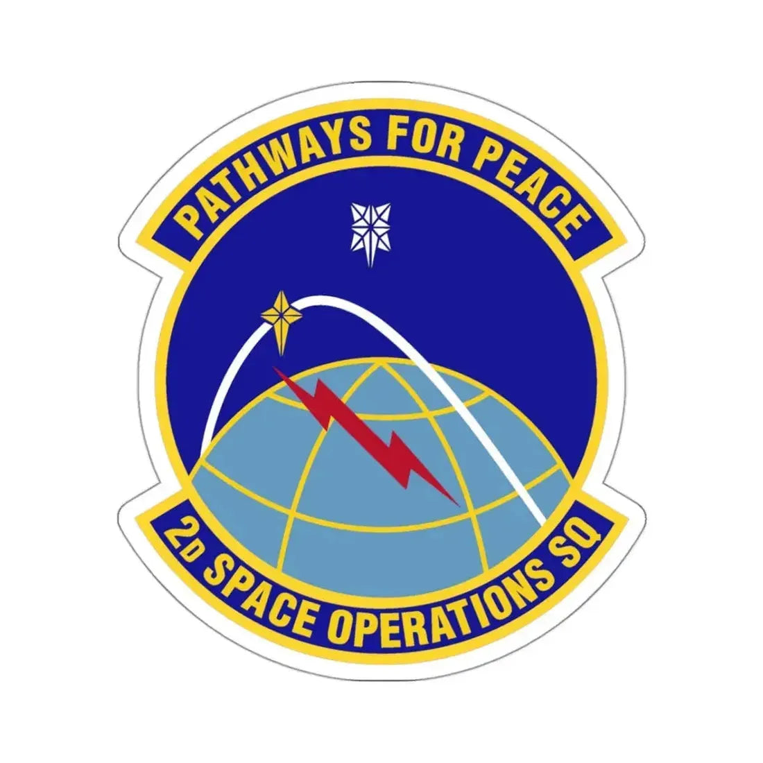 2d Space Operations Squadron (U.S. Air Force) STICKER Vinyl Kiss-Cut Decal 3 Inch White - The Sticker Space