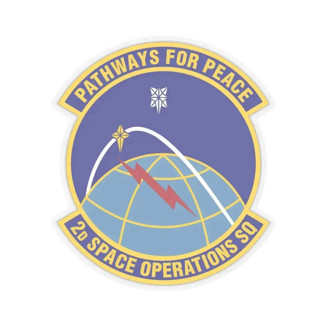 2d Space Operations Squadron (U.S. Air Force) STICKER Vinyl Kiss-Cut Decal 4 Inch Transparent - The Sticker Space