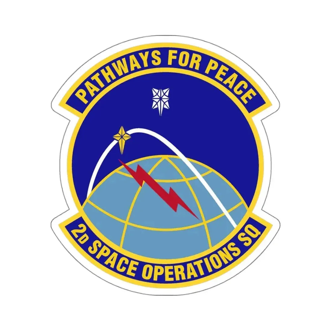 2d Space Operations Squadron (U.S. Air Force) STICKER Vinyl Kiss-Cut Decal 4 Inch White - The Sticker Space