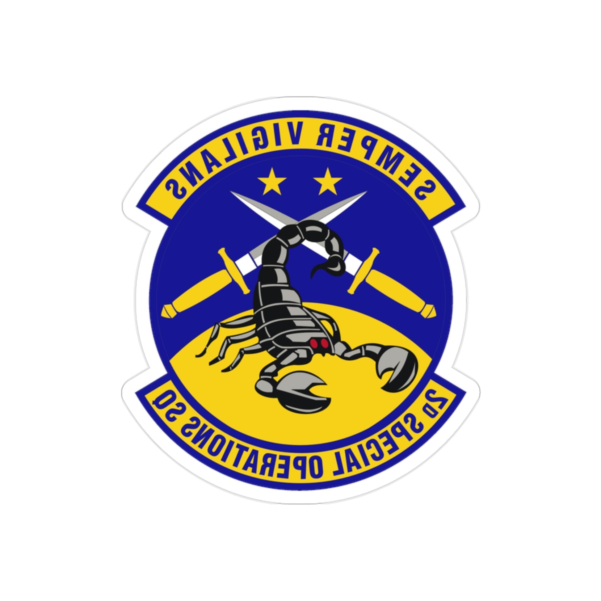 2d Special Operations Squadron (U.S. Air Force) REVERSE PRINT Transparent STICKER-2" × 2"-The Sticker Space