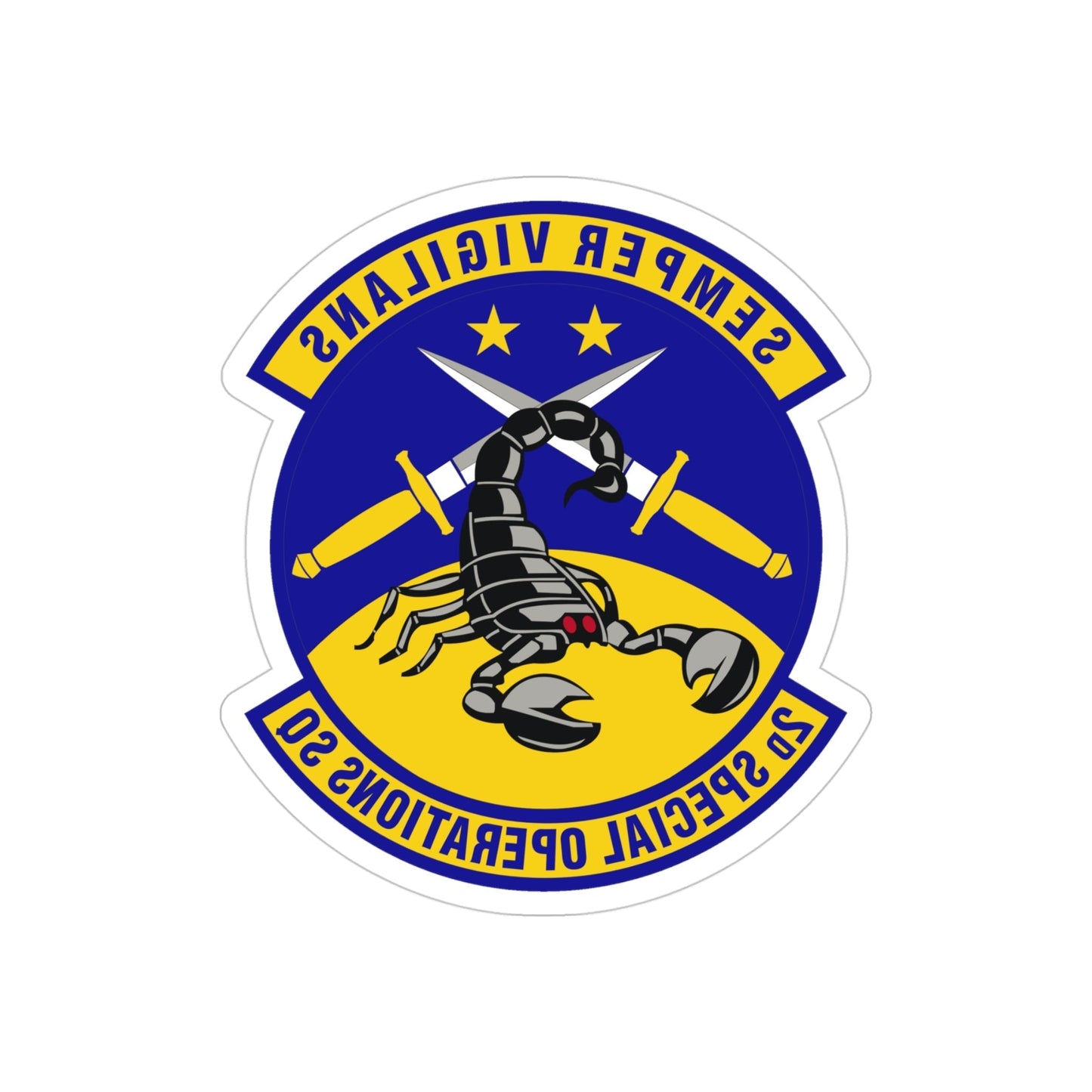 2d Special Operations Squadron (U.S. Air Force) REVERSE PRINT Transparent STICKER-4" × 4"-The Sticker Space