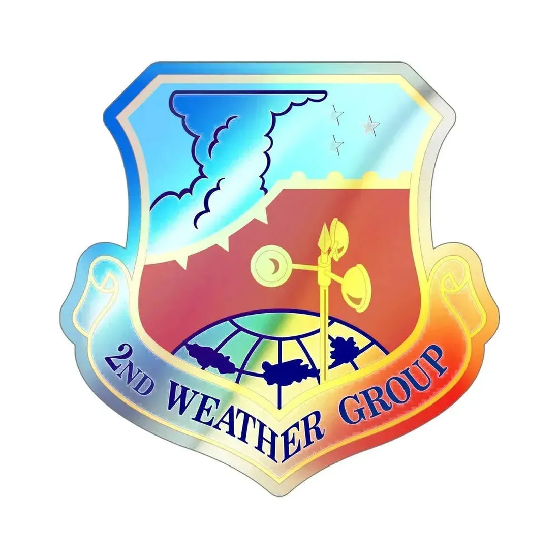 2d Weather Group (U.S. Air Force) Holographic STICKER Die-Cut Vinyl Decal 6 Inch Holographic - The Sticker Space
