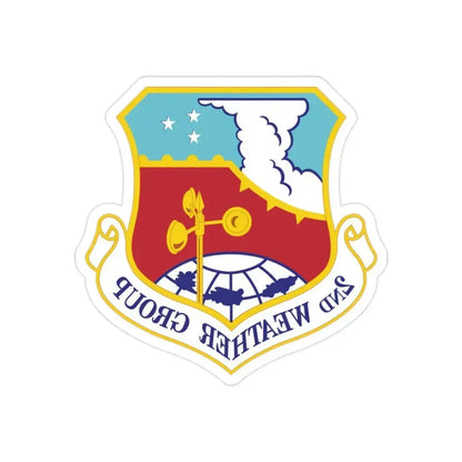 2d Weather Group (U.S. Air Force) REVERSE PRINT Transparent Die-Cut STICKER 2 Inch Die-Cut Transparent - The Sticker Space