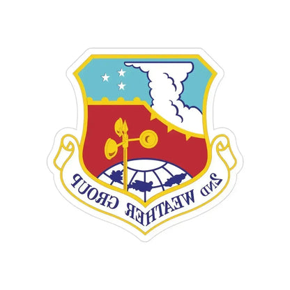 2d Weather Group (U.S. Air Force) REVERSE PRINT Transparent Die-Cut STICKER 3 Inch Die-Cut Transparent - The Sticker Space