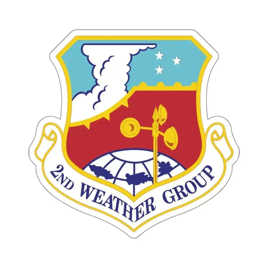 2d Weather Group (U.S. Air Force) STICKER Vinyl Kiss-Cut Decal 4 Inch White - The Sticker Space