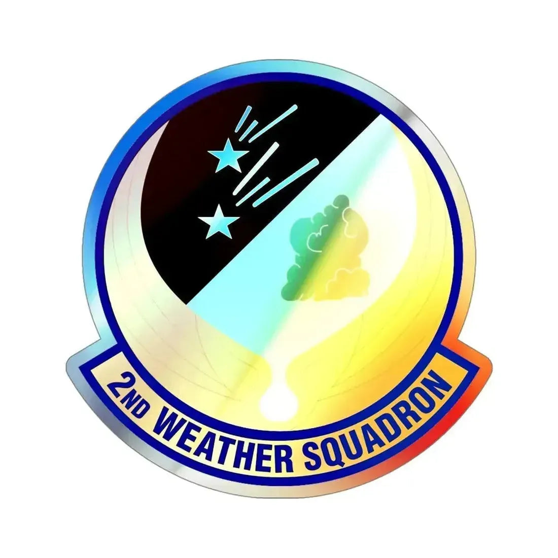 2d Weather Squadron (U.S. Air Force) Holographic STICKER Die-Cut Vinyl Decal 4 Inch Holographic - The Sticker Space