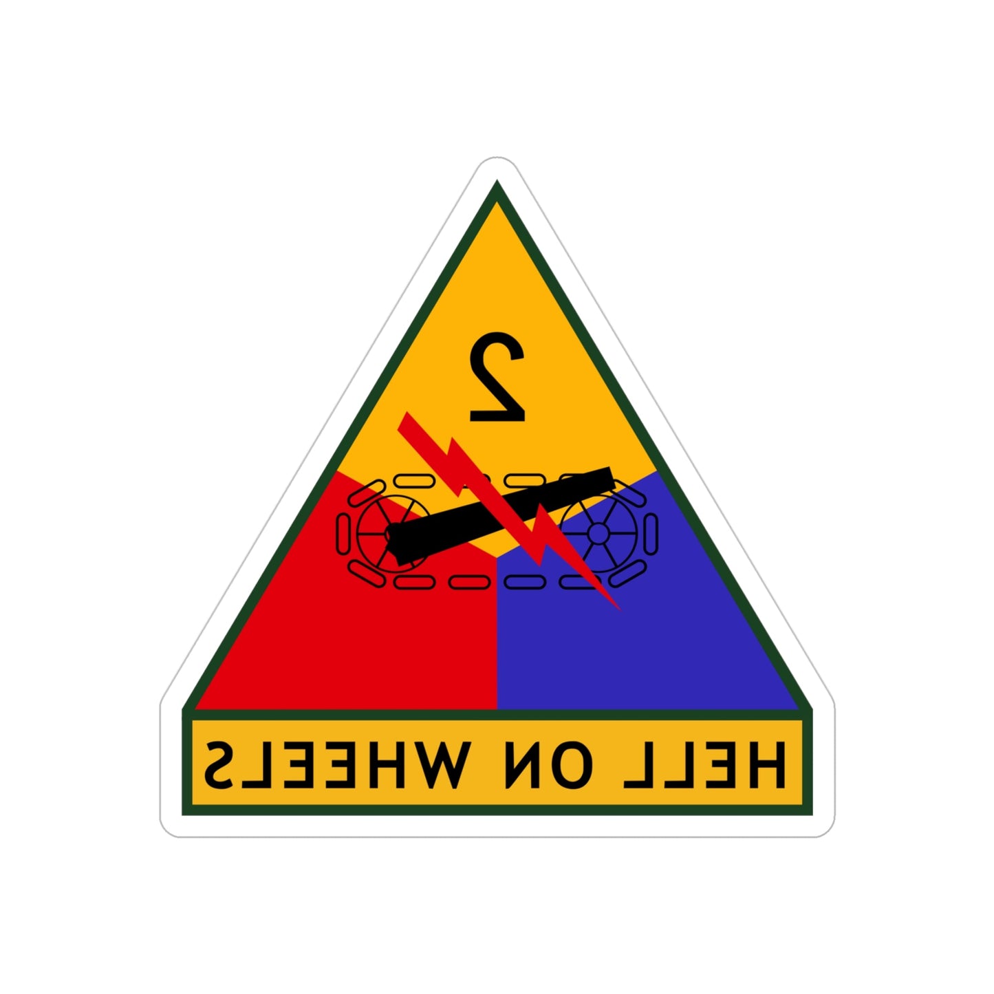 2nd Armored Division (U.S. Army) REVERSE PRINT Transparent STICKER-4" × 4"-The Sticker Space