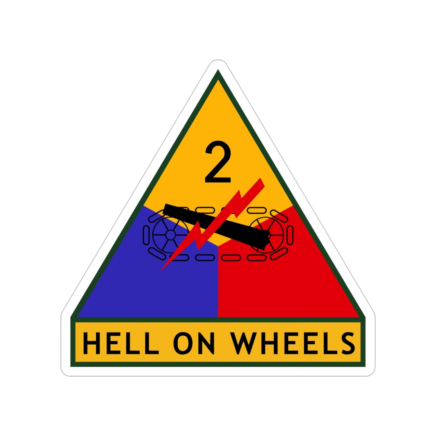2nd Armored Division (U.S. Army) Transparent STICKER Die-Cut Vinyl Decal-5 Inch-The Sticker Space