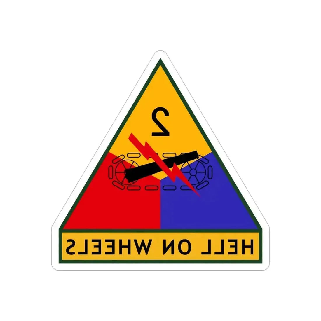 2nd Armored Division (U.S. Army) REVERSE PRINT Transparent Die-Cut STICKER 6 Inch Die-Cut Transparent - The Sticker Space