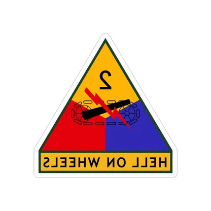 2nd Armored Division (U.S. Army) REVERSE PRINT Transparent Die-Cut STICKER 6 Inch Die-Cut Transparent - The Sticker Space