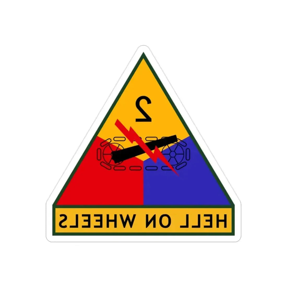 2nd Armored Division (U.S. Army) REVERSE PRINT Transparent Die-Cut STICKER - The Sticker Space