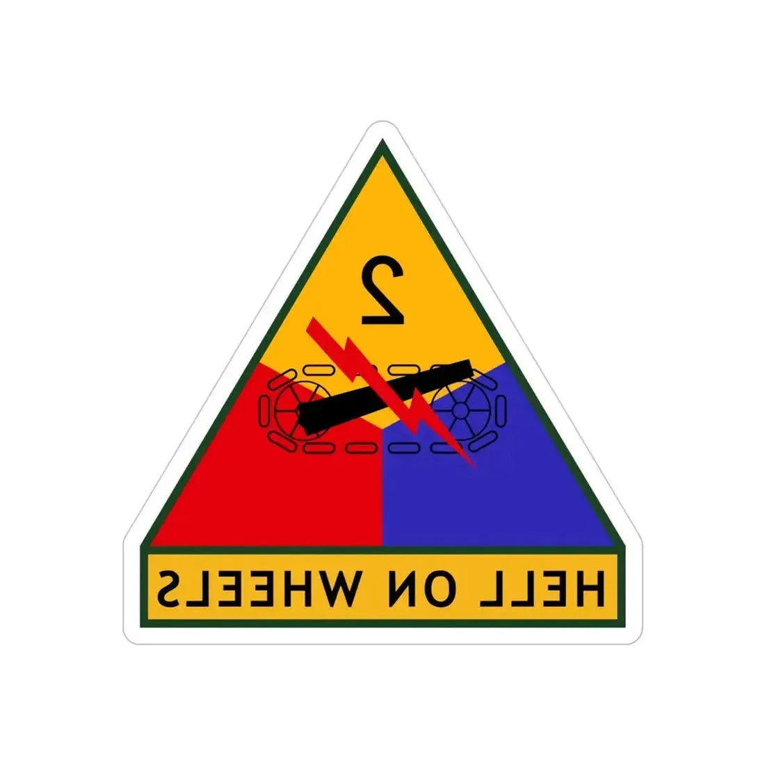 2nd Armored Division (U.S. Army) REVERSE PRINT Transparent Die-Cut STICKER - The Sticker Space