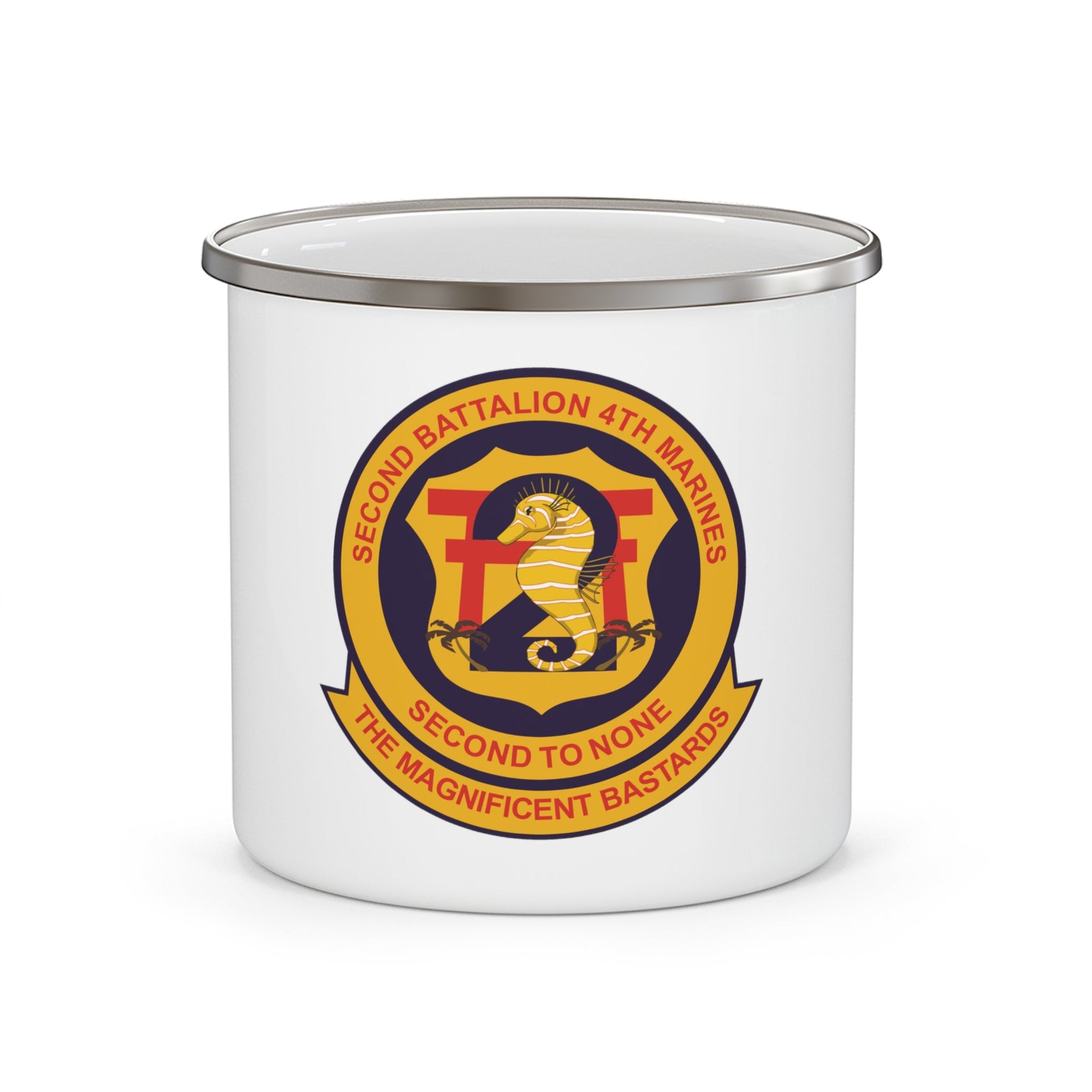 2nd Bat 4th Marines (USMC) Enamel Mug-12oz-The Sticker Space