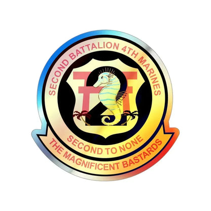 2nd Bat 4th Marines (USMC) Holographic STICKER Die-Cut Vinyl Decal 3 Inch Holographic - The Sticker Space