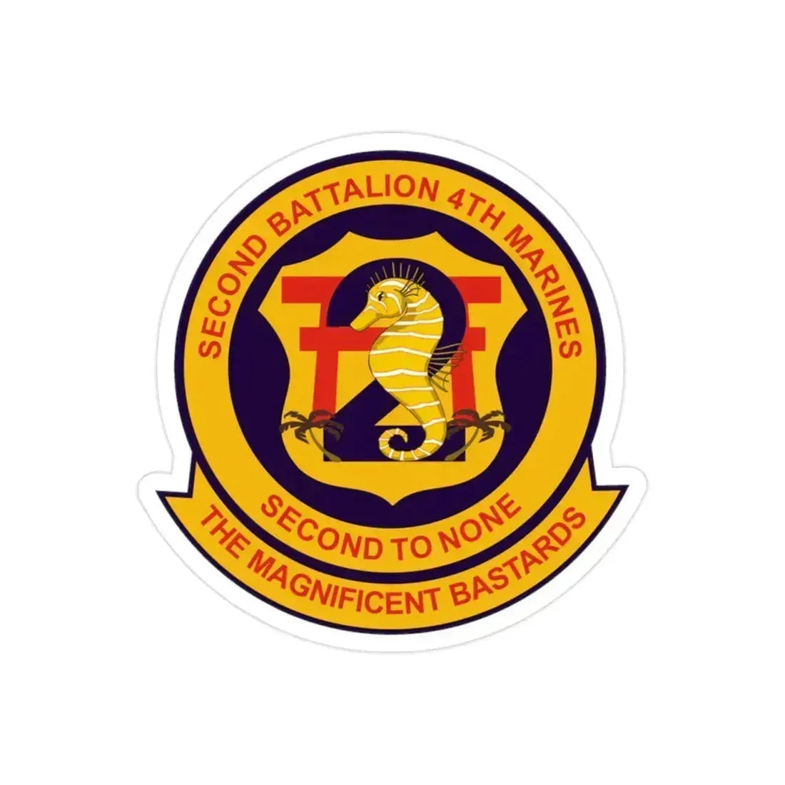 2nd Bat 4th Marines (USMC) Transparent STICKER Die-Cut Vinyl Decal 2 Inch - The Sticker Space