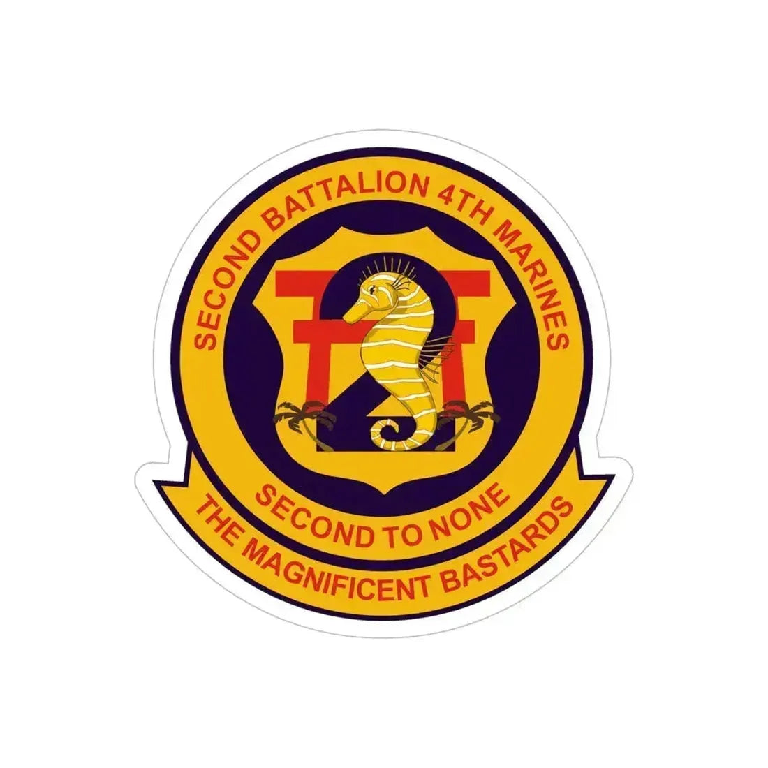 2nd Bat 4th Marines (USMC) Transparent STICKER Die-Cut Vinyl Decal 5 Inch - The Sticker Space
