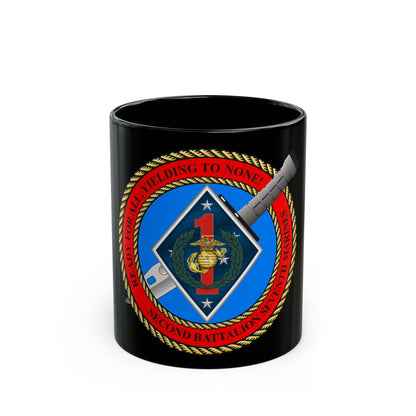 2nd Bat 7th Marines (USMC) Black Coffee Mug-11oz-The Sticker Space