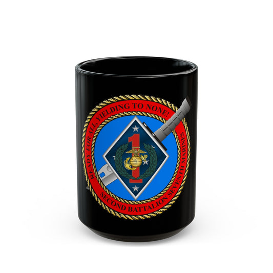 2nd Bat 7th Marines (USMC) Black Coffee Mug-15oz-The Sticker Space