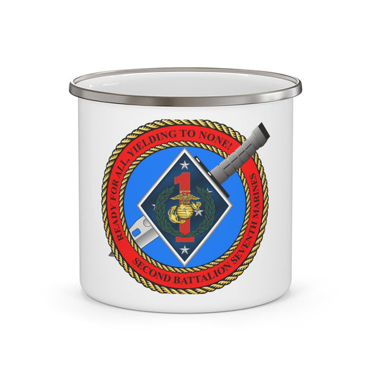 2nd Bat 7th Marines (USMC) Enamel Mug-12oz-The Sticker Space