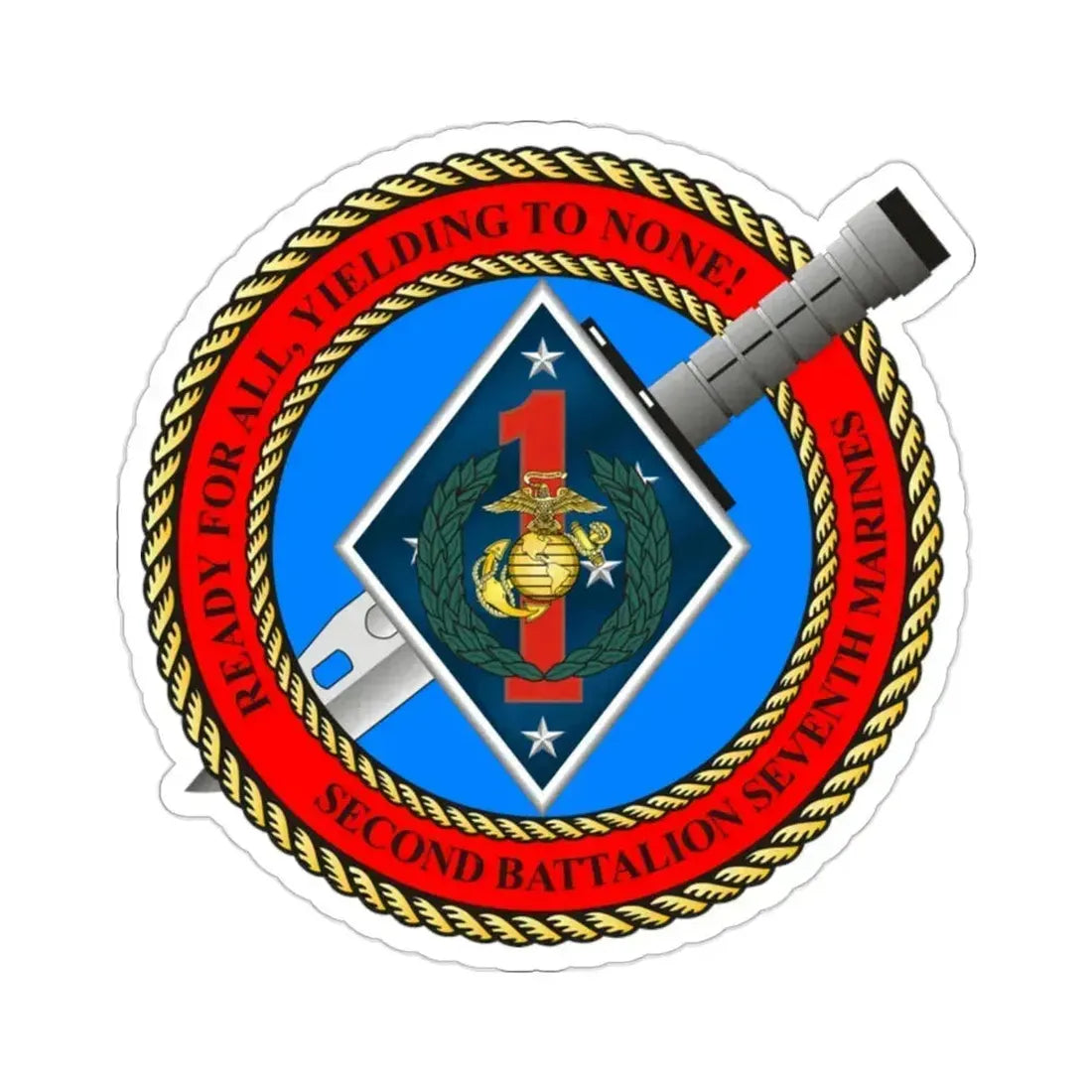 2nd Bat 7th Marines (USMC) STICKER Vinyl Die-Cut Decal 2 Inch - The Sticker Space