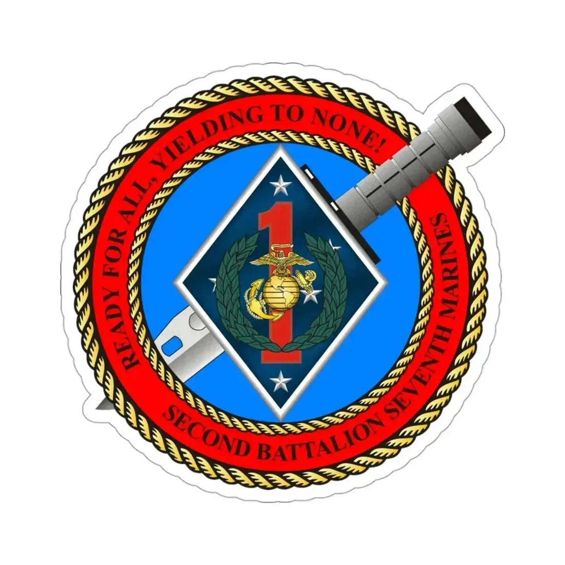 2nd Bat 7th Marines (USMC) STICKER Vinyl Die-Cut Decal - The Sticker Space