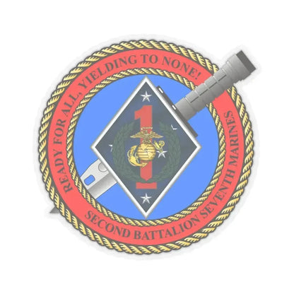 2nd Bat 7th Marines (USMC) STICKER Vinyl Kiss-Cut Decal 3 Inch Transparent - The Sticker Space
