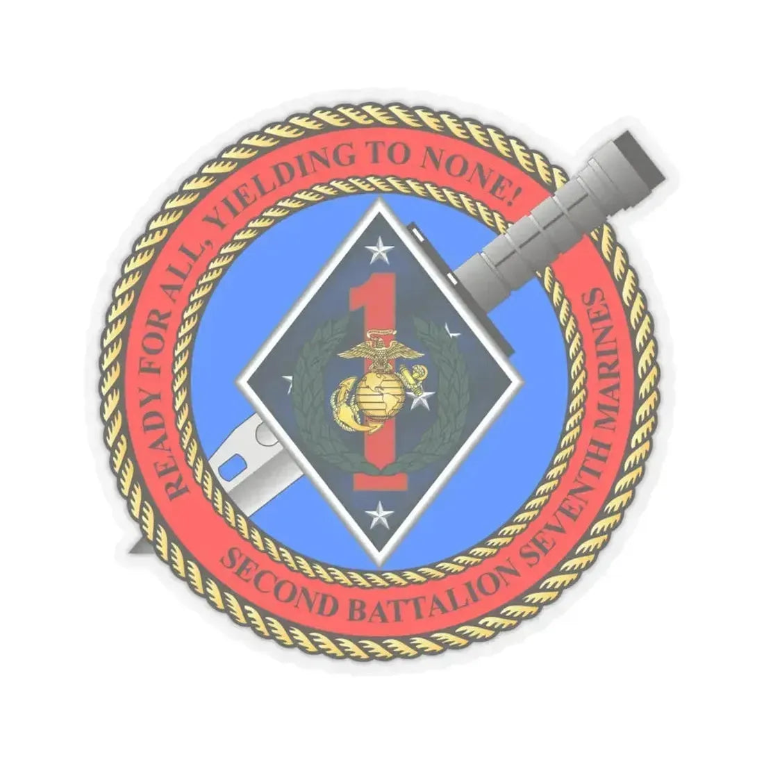 2nd Bat 7th Marines (USMC) STICKER Vinyl Kiss-Cut Decal 6 Inch Transparent - The Sticker Space