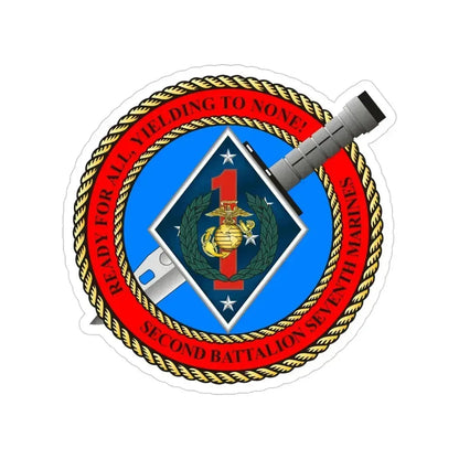 2nd Bat 7th Marines (USMC) Transparent STICKER Die-Cut Vinyl Decal 4 Inch - The Sticker Space