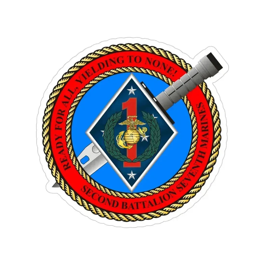 2nd Bat 7th Marines (USMC) Transparent STICKER Die-Cut Vinyl Decal 6 Inch - The Sticker Space