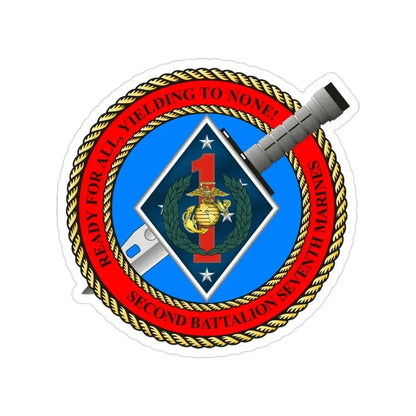 2nd Bat 7th Marines (USMC) Transparent STICKER Die-Cut Vinyl Decal - The Sticker Space