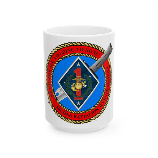 2nd Bat 7th Marines (USMC) White Coffee Mug-15oz-The Sticker Space