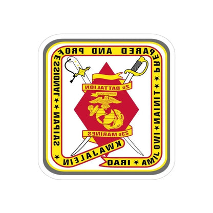 2nd Battalion 23rd Marines (USMC) REVERSE PRINT Transparent Die-Cut STICKER 3 Inch Die-Cut Transparent - The Sticker Space