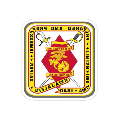 2nd Battalion 23rd Marines (USMC) REVERSE PRINT Transparent Die-Cut STICKER 4 Inch Die-Cut Transparent - The Sticker Space