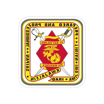 2nd Battalion 23rd Marines (USMC) REVERSE PRINT Transparent Die-Cut STICKER 6 Inch Die-Cut Transparent - The Sticker Space