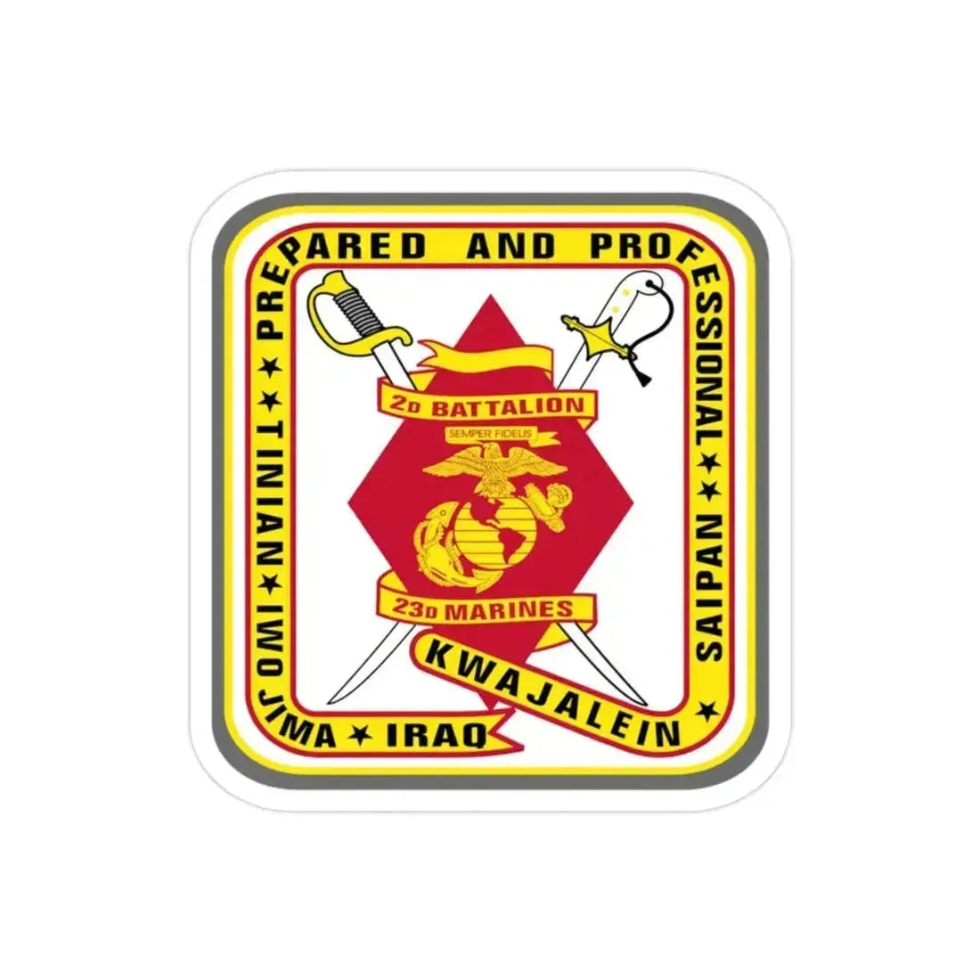 2nd Battalion 23rd Marines (USMC) Transparent STICKER Die-Cut Vinyl Decal 2 Inch - The Sticker Space