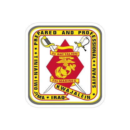 2nd Battalion 23rd Marines (USMC) Transparent STICKER Die-Cut Vinyl Decal 3 Inch - The Sticker Space