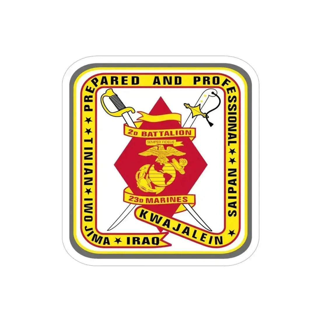 2nd Battalion 23rd Marines (USMC) Transparent STICKER Die-Cut Vinyl Decal 5 Inch - The Sticker Space