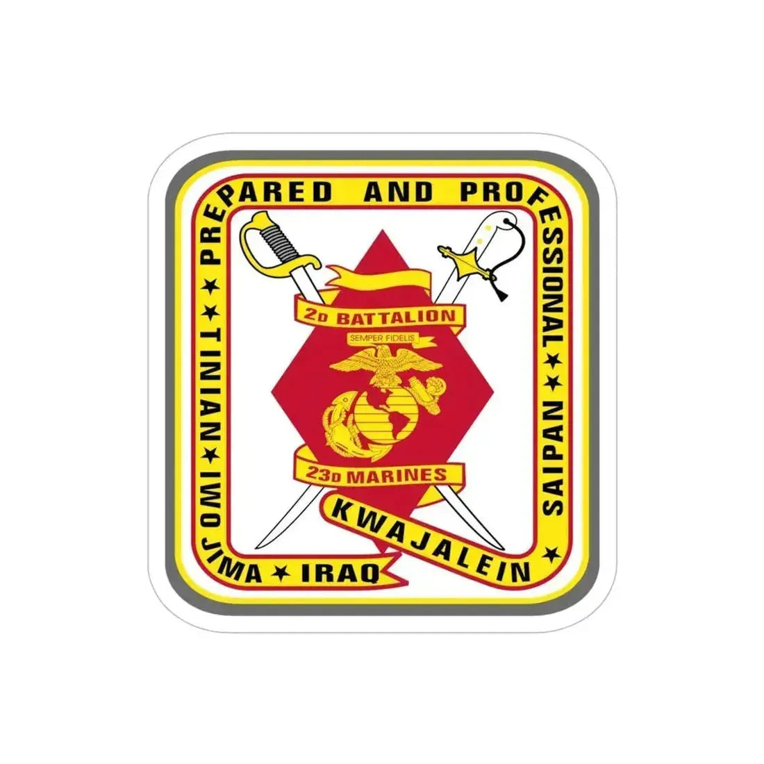 2nd Battalion 23rd Marines (USMC) Transparent STICKER Die-Cut Vinyl Decal 6 Inch - The Sticker Space