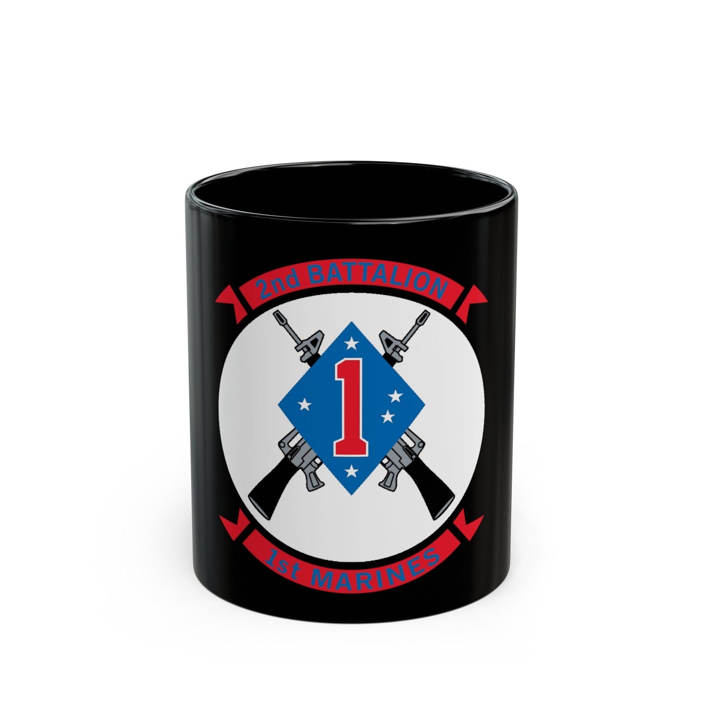 2nd Bn 1st Marines (USMC) Black Coffee Mug-11oz-The Sticker Space